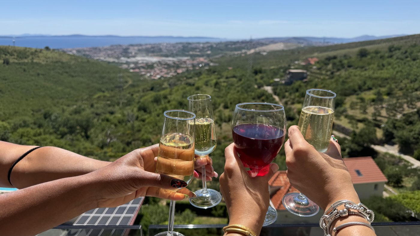 A toast overlooking the Croatian coastline