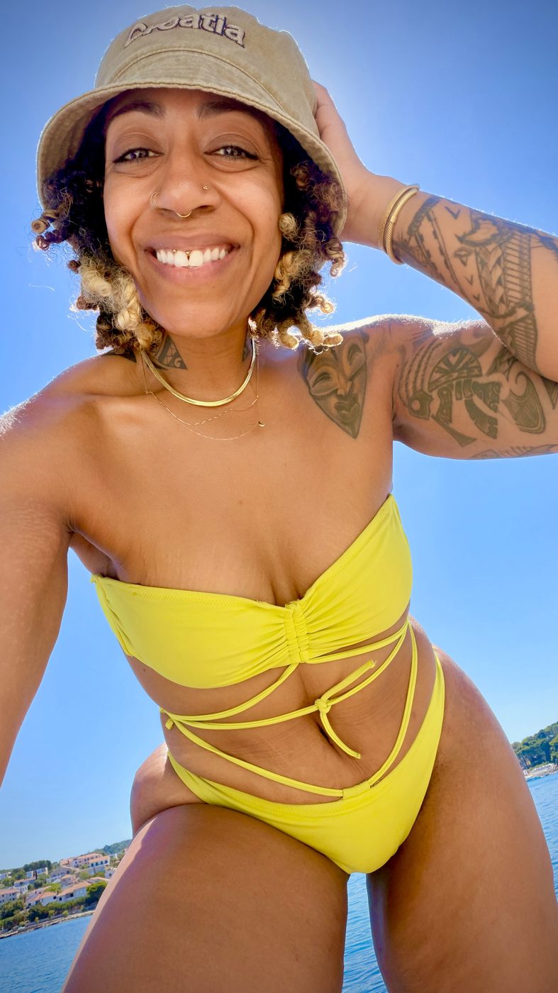 Ashleigh Bing on the boat in Croatia