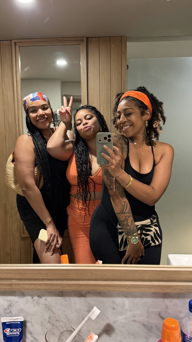 The group getting ready together in Bali