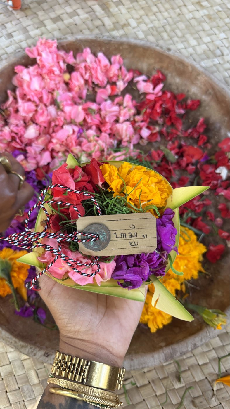 A traditional Balinese flower offering